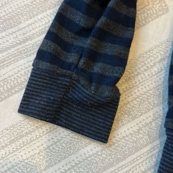 Splendid Boys Grey & Navy Striped Cardigan Button Down Shirt - Size 5/6 - Picture 5 of 6